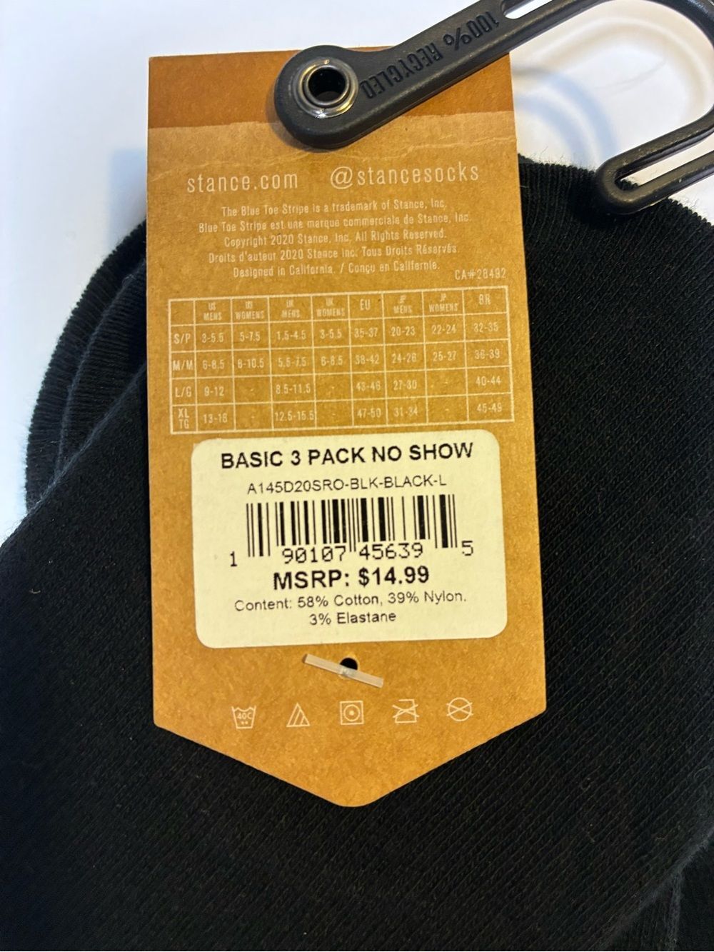 Stance Men’s Black No-Show Socks - 3 Pack Large new - Picture 5 of 5